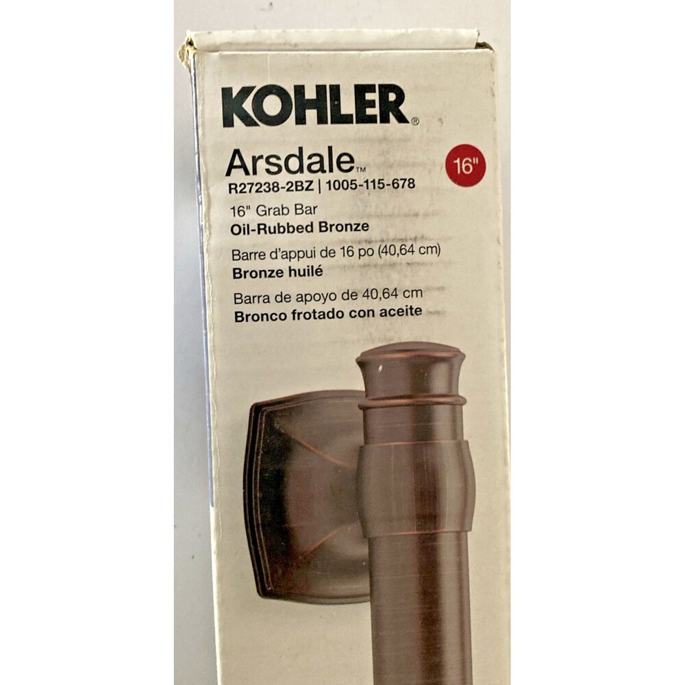 Kohler R27238-2BZ Arsdale  16” Grab Bar - Oil Rubbed Bronze Hand Rail Assist